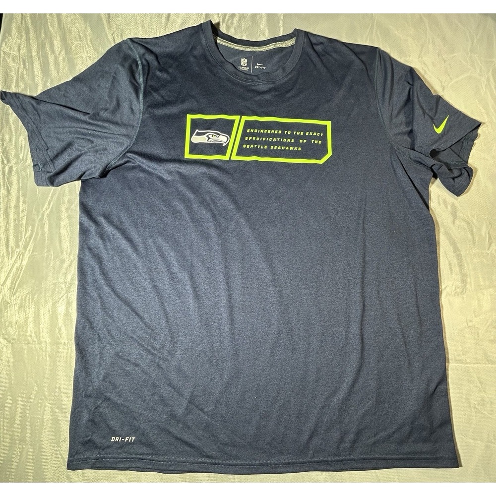 Nike Dri-FIT NFL On-Field Seattle Seahawks Blue/Green Short Sleeve Shirt